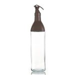 KITQO Oil Dispenser square Olive Oil Bottle for Kitchen No-Drip Glass Cooking Oil Dispenser And Vinegar Cruet Soy Sauce Dispenser With Spout, Wide Opening For Easy Refill And Cleaning, Brown