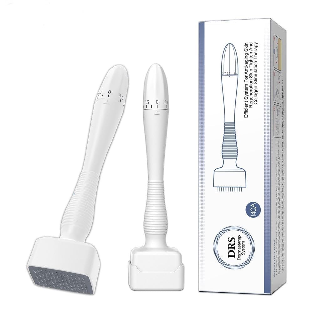 Derma Stamp Adjustable Pen 0mm – 3mm,100 A Titanium micro needles I Amazing Professional Microneedling Pen for Skin Repair, Face, Hair & Beard Growth I Easy to use I Safe and Effective