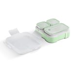 VAYA TYDBYT Lunchbox, Stainless Steel Bento Lunch Box with 3 Compartments – Ideal for Kids, Office, and School Use, Color – Winter Mint