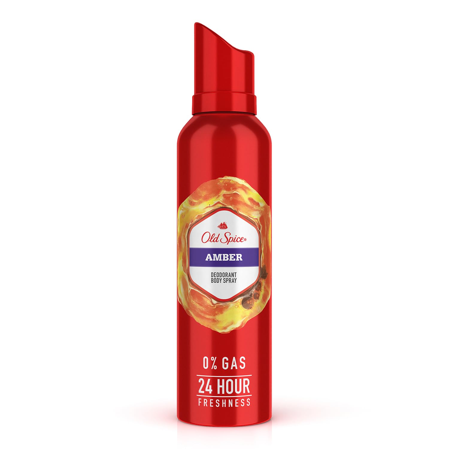 Old Spice Amber No Gas 24 hour Long Lasting Freshness Deodorant Perfume Body Spray For Men, 140ml