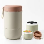 YELONA Stainless Steel Lunch Pot for Meals, Lunch, Tiffin Box for Men, Women, Kids Leakproof Meal Jar with Foldable Spoon for Office, School, College- Fern Green, 730 ML