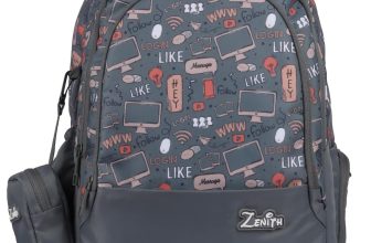 Zenith Charm 1 Laptop Backpack, 31L Capacity, Black and White Pattern, Multiple Compartments, 47 x 33 x 20 cm