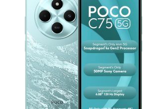 POCO C75 5G Aqua Bliss|4GB RAM 128GB ROM|6.88 inch HD+ Display|50MP Camera|5160 mAh Battery