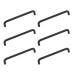 ELITONE Stainless Steel ‘Round D’ Type Cabinet Handle Pull for Kitchen and Wooden Furniture Doors/Drawers/Cupboards|Pack of 6,Z Black | 6 Inch