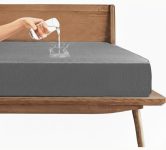 Trance 100% Waterproof Premium Cotton Feel Mattress Protector King Size 78×72 Inches | Breathable and Hypoallergenic Ultra Soft Fitted Bed Protector Cover (78″x72″ King, Grey)