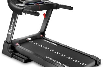 PowerMax Fitness TDM-97 4HP Manual Incline Motorized Foldable Treadmill with 12 preset Workouts, Max Speed 12kmph, Aux, Speaker|Cardio Machine for Max User 110Kg, Heart Rate Sensor, Black