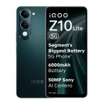 iQOO Z10 Lite 5G (Cyber Green, 8GB RAM, 256GB Storage) | 6000 mAh Battery | Dimensity 6300 5G Processor with 433K+* AnTuTu Score | IP64 Rated & Military Grade Shock-Resistance