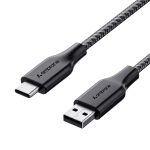 Ambrane Unbreakable 3A Fast Charging 1.5m Braided Type C Cable for Smartphones, Tablets & other Type C devices, 480Mbps Data Sync, Quick Charge 3.0 (RCT15A, Black)