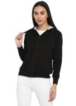 Alan Jones Clothing Women’s Solid Zipper Hooded Sweatshirt | Front Zip, Ribbed Hem, Lined Hood, Casual Winter Wear