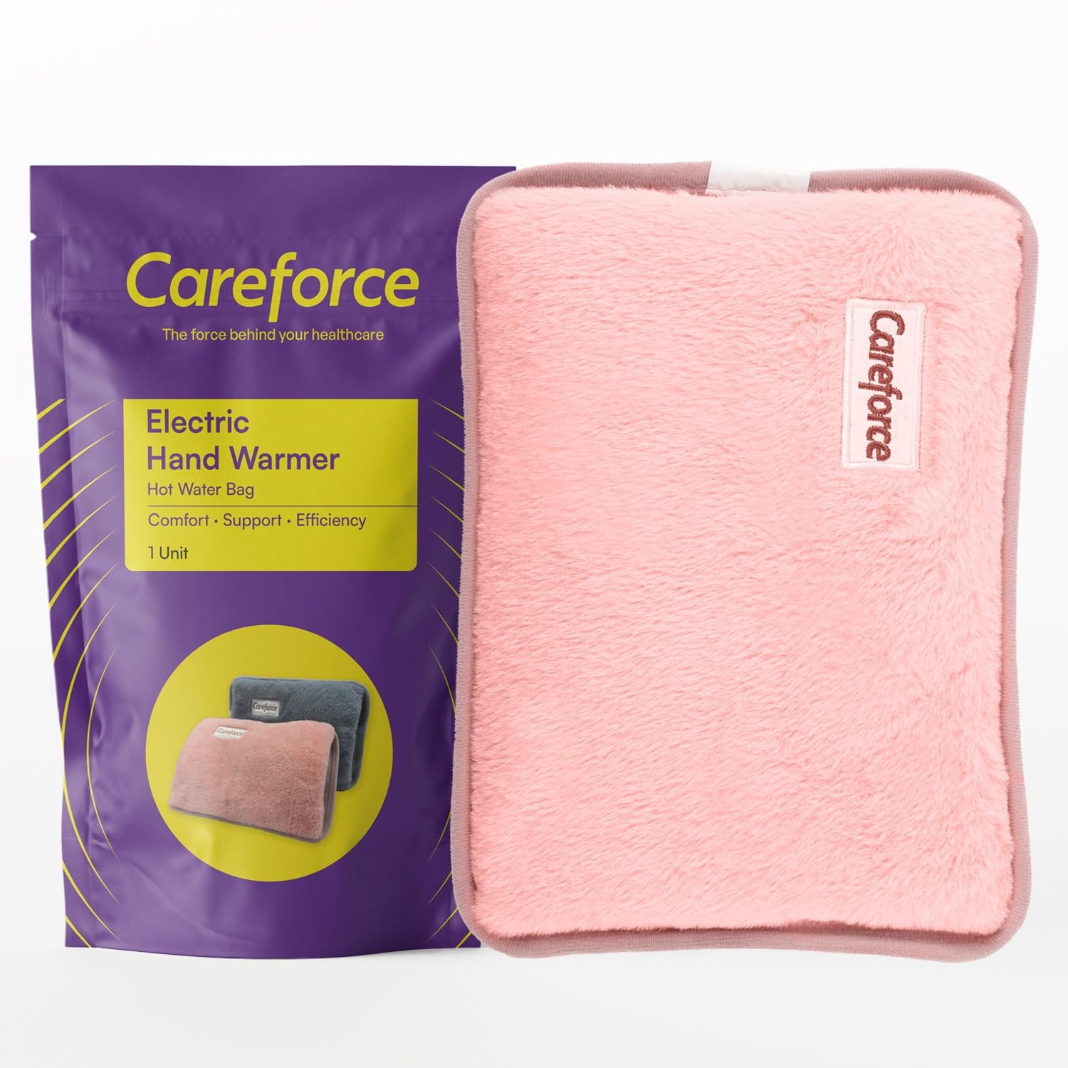 Careforce Electric Hot Water Bag for Pain Relief Heating Pad for Periods Cramps, Muscle Aches Hand Warmer for Shoulder, Back, Neck and Full Body Relief Heat Pack – Pink