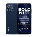 Lava Bold N1 5G (Royal Blue, 4GB RAM, 128GB Storage) |Bigger 6.75″ HD+ Notch Display | Octacore 5G Processor | 13 MP AI Camera |5000 mAh Battery| IP54 Rated Dust & Water Splash Proof