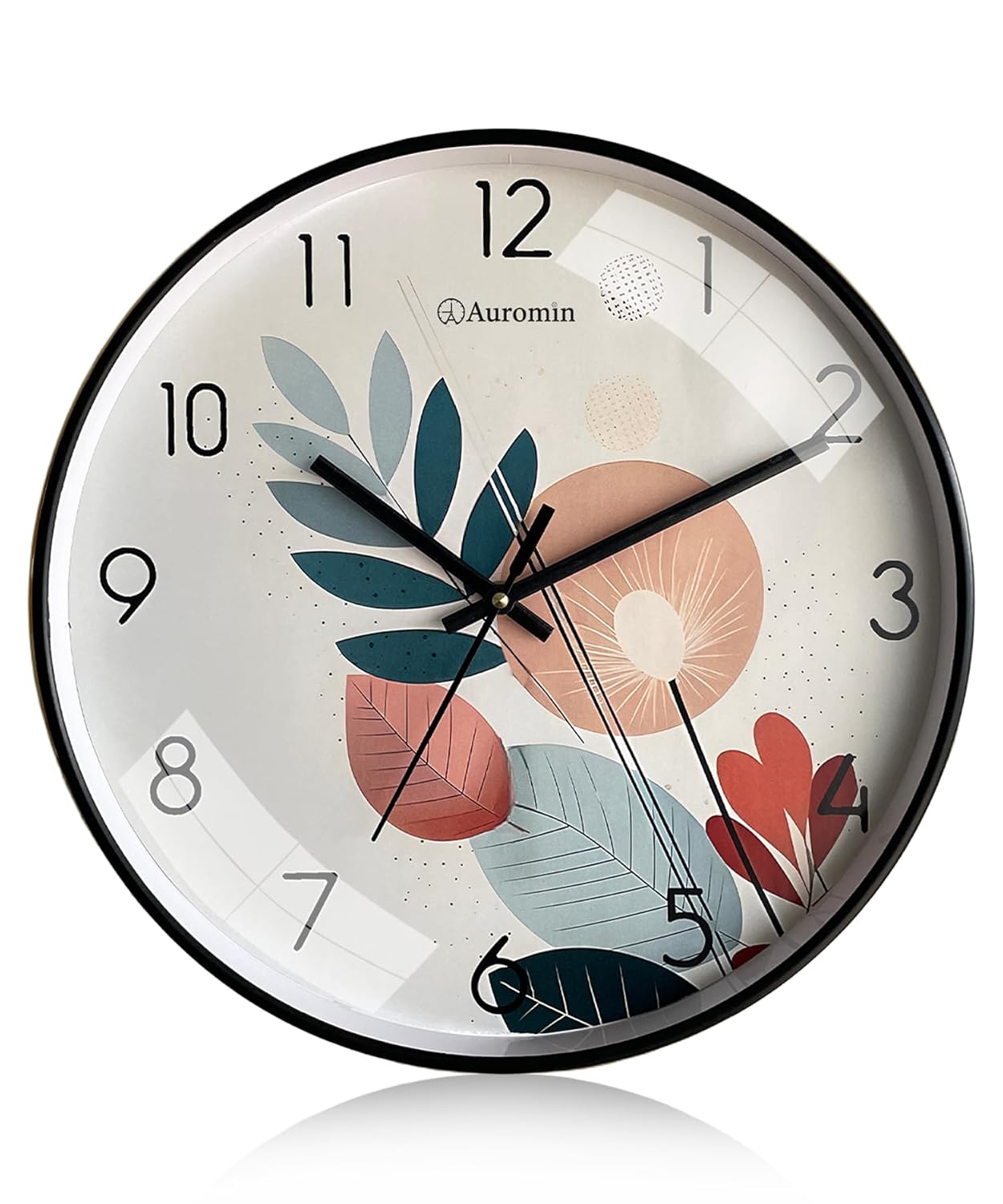 Auromin Wall Clock for Hall | Silent Wall Clock for Living Room Stylish Latest | Modern Designer Fancy Unique Wall Watch for Bedroom, Office, Kitchen (Multi-Leaf)