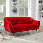 AMATA Marino Sofa Set with Two Cushions Perfect for Home Office Guests Living Room (01 Red, 3 Seater)