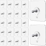 JIALTO Wall Hooks for Hanging Strong, Adhesive Hooks for Wall Heavy Duty, Wall hangings, Kitchen Accessories Items, Sticky Photo Frame Hangers (Pack of 20, Nail Hook)