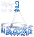 River Plast Plastic Round Cloth Drying Stand Hanger with 24 Clips/pegs, Baby Clothes Hanger Stand, (Set of 1)