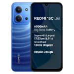 REDMI 15C 5G Moonlight Blue 4GB + 128GB | Royale Design | Massive 6000mAh Battery | Segment’s Largest Display 17.53cm Up to 120Hz | MediaTek Dimensity 6300 | 33W Fast Charging | 50MP AI Dual Camera