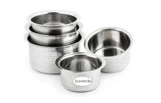 KCL Stainless Steel – Ekonomica Tope Cookware Set | Flat Bottom Tope Set for Kitchen | Multipurpose Steel Bhagona for Home | Induction Compatible | 5 Various Size – 2000, 1500, 1000, 750 & 500 ml