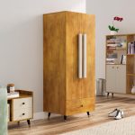 Bniture Wooden Almirah for Clothes, Door for Bedroom, 2 Door Wardrobe with Drawer & Hanging Space (45D x 60W x 150H CM) | 3 Year Warranty 2 (Giant Wood)