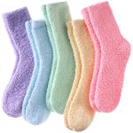 PinKit 3 Pairs Womens Fuzzy Socks Cozy Fluffy Winter Warm Slipper Socks Microfiber Soft Home Sleeping Socks