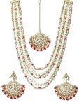 Karatcart Pearl Kundan Multilayered Rani Haar Set