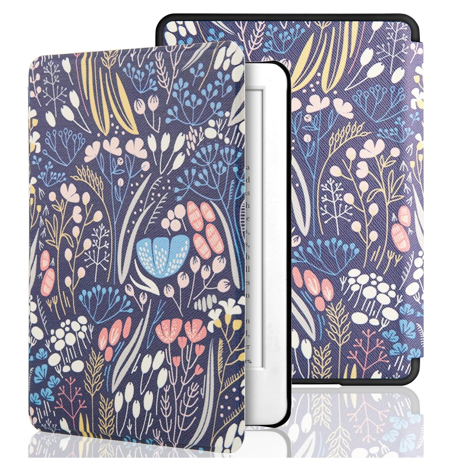 SwooK Classic Printed Magnetic Flip Cover Case for All New Kindle 10th Generation 2019 Release Model: J9G29R Flip Case Smart Folio Cover Case (Not for 10th Gen 2018 Kindle) (Sheaves)