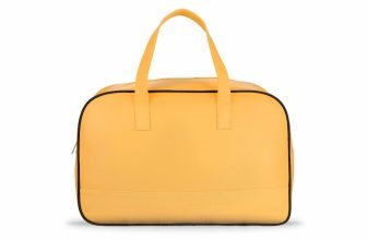 Priority Cult 001 Duffle Bag for Travel | Stylish Faux Leather | Lightweight and Comfortable for Travelling | Suitable for Men’s and Women’s One Size Yellow