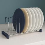 Heavy Stainless Steel Modular Kitchen Basket Plate Rack/Plate Rack/Dish Rack/Plate Fixer for Modular Kitchen/Tandem Box Accessories for 20 Inch Tandem, 10 Section, Pack of 1, Chrome