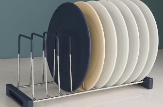 Heavy Stainless Steel Modular Kitchen Basket Plate Rack/Plate Rack/Dish Rack/Plate Fixer for Modular Kitchen/Tandem Box Accessories for 20 Inch Tandem, 10 Section, Pack of 1, Chrome