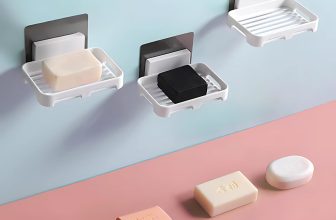 Satpurush Bathroom Soap Stand for Bathroom, Self-Adhesive Soap Box for Bathroom, Wall Mounted Soap Holder, Bathroom Soap Holder Without Drill, Elegant Soap Stand for Easy Use (White, 3 Pack)