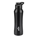 MILTON Comet 1000 Stainless Steel Water Bottle 1000 ml, Single Walled, ISI Certified I Leak Proof Lid, Rust Proof I For School, Office, Gym I Black