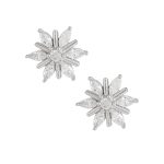925 Sterling Silver American Diamond CZ Elegant Star Shaped Stud Earrings for Women