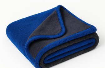 1100 GSM Twisted Loop Microfiber Towel 60×40 cm Ultra Thick Fast Drying Edgeless Cloth Super Absorbent Lint-Free & Scratch-Free for Car Wash, Polishing & Detailing Pack of 1 Dark Grey & Blue