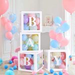 balloon box baby shower decoration items -4pcs baby birthday decoration Items for kids| baby welcome Home decoration Kit| welcome home | baby shower decorations