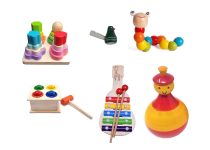 Montessori Learning Wooden Toys | Box 10: 6-9 Months | Early Child Development, Sensory Learning, Develop, Problem/Puzzle Solving | Improve & Develop Fine Motor Skills