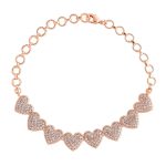 VOYLLA Sparkling Elegance Hearts Zirconia Rose Gold Plated Bracelet