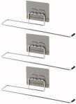 3Pcs Stainless Steel Paper Towel Holder with Magic Adhesive Pad | Wall-Mount Kitchen and Bathroom Paper Roll Holder, Self-Adhesive, No Drilling Required