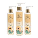 Pure Aura Rich Moisture Baby Lotion (Pack of 3), 200ml Each | Ayurvedic & Chemical-Free | Nourishing Cream for Soft & Sensitive Skin | Safe for Newborns & Kids | Doctors Recommended | Made in India