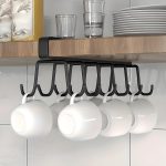 Boniry 1 Pcs Double-Row 12 Hooks for Kitchen Storage – Cupboard Hanging Organizer for Coffee, Tea Cups, Towels, and More | Versatile Metal Hooks for Home, Office