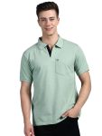 Lux Cozi Men’s Half Sleeve Soild Casual Regular Fit T-Shirt with Chest Pocket | Polo Tshirt for Men