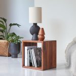 Cosmic End Table for Living Room and Bedroom |Modern Side Table for Home & Kitchen | Sheesham Wood, Teak Finish | Ideal for Home Decor
