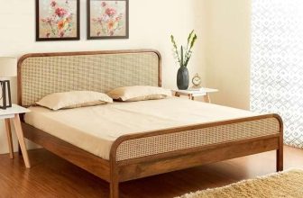 Rattan Solid Mango Wood King Size Bed | Non Storage Cane Cot | Honey Finish | Mattress Size: 72 x 78 Inches | DIY Assembly