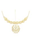 Zaveri Pearls Gold Tone Kundan & Pearls Bridal Crescent Matha Patti Style Maangtikka For Women-ZPFK13525