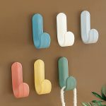 Satpurush Plastic Wall Hooks For Hanging Strong,Adhesive Hooks For Wall Heavy Duty,Self Adhesive Hook,Wall Hangings,Kitchen Accessories Items,Clothes Hanging,Hangers,Strong Hanger(Multicolor,6)