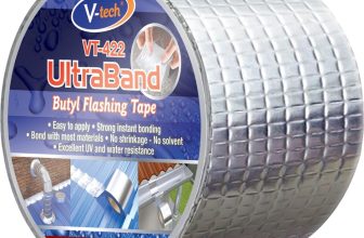 Nippon Paint VT-42210010M Self-Adhesive UltraBand Butyl Flashing Tape (100mmx10M, 1.2mm thick)-Premium Super strong Waterproof Sealing Tape for Roof Leaks & Repairs with UV Resistance