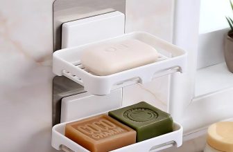 Satpurush Plastic Bathroom Soap Stand for Bathroom, Self-Adhesive Soap Box for Bathroom, Wall Mounted Soap Holder, Bathroom Soap Holder Without Drill, Elegant Soap Stand for Easy Use (White, 2 Pack)