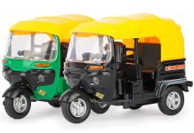Miniature Auto Rickshaw Pull-Back Toy with Authentic Detailing, Kid-Safe Build, Smooth Movement and Sturdy Wheels for Imaginative Play, Vehicle Collection and Indoor Outdoor Fun (Pack of 1)