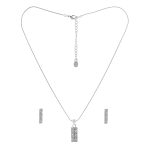 Estele Rhodium Plated Pendant Set for Women with Fancy Austrian Crystals