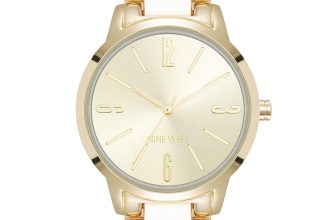 Nine West Women’s Bracelet Watch, Analog Display, Gold-Tone Metal Band, Limited Movement, Mineral Crystal Lens