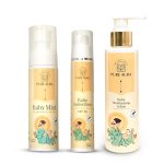 Pure Aura Baby’s Summer Protection Bundle | Ayurvedic Sunscreen, Cooling Mist & Moisturizing Lotion | Gentle Skin Hydration & Sun Safety for Newborns & Toddlers | 100% Natural, Paraben-Free