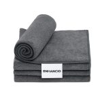 Multipurpose Microfiber Cleaning Cloths, 350 GSM, 40×40 cm Grey Ultra-Soft Lint- & Scratch-Free Towels for Cars, Bikes, Kitchen, Glass & Home Surfaces – Pack of 4